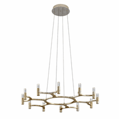 Corbett Nexus 12-LT Chandelier - Satin Silver Leaf - 258-012