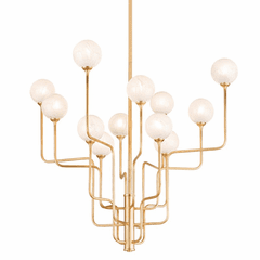 Corbett Onyx 12 Light Chandelier - Vintage Gold Leaf - 332-45-VGL