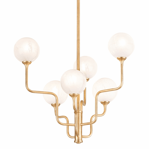 Corbett Onyx 6 Light Chandelier - Vintage Gold Leaf - 332-28-VGL