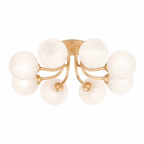 Corbett Onyx 8 Light Semi Flush - Vintage Gold Leaf - 332-08-VGL