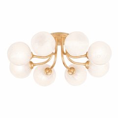 Corbett Onyx 8 Light Semi Flush - Vintage Gold Leaf - 332-08-VGL
