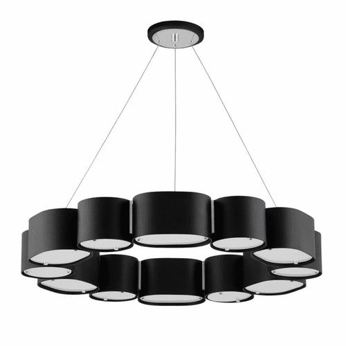 Corbett Opal 12 Light Chandelier - Soft Black With Stainless Steel - 393-30-SBK/SS