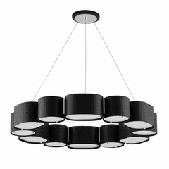 Corbett Opal 12 Light Chandelier - Soft Black With Stainless Steel - 393-30-SBK/SS