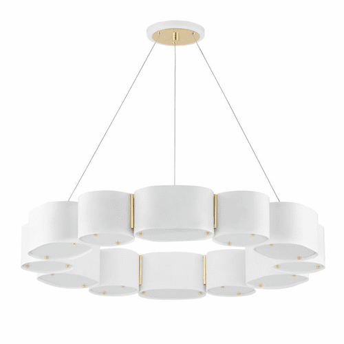 Corbett Opal 12 Light Chandelier - Soft White/Vintage Brass - 393-30-SWH/VB