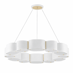 Corbett Opal 12 Light Chandelier - Soft White/Vintage Brass - 393-30-SWH/VB