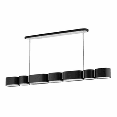 Corbett Opal 7 Light Island Light - Soft Black/Stainless Steel - 393-54-SBK/SS