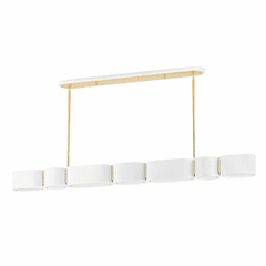 Corbett Opal 7 Light Island Light - Soft White/Vintage Brass - 393-54-SWH/VB