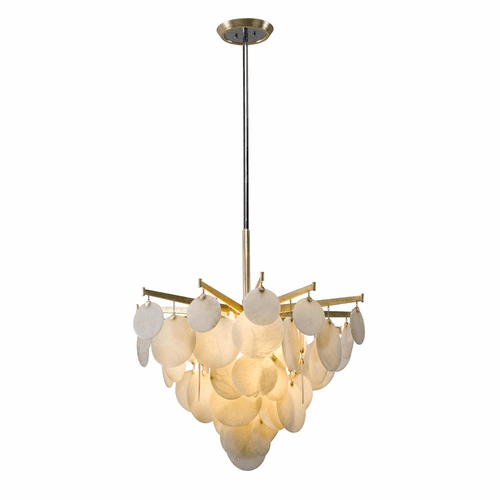 Corbett Serenity 1-LT Medium Pendant - Gold Leaf W Polished Stainless - 228-43