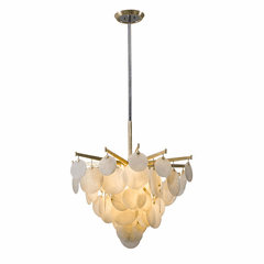 Corbett Serenity 1-LT Medium Pendant - Gold Leaf W Polished Stainless - 228-43 Corbett Serenity 1-LT Medium Pendant - Gold Leaf W Polished Stainless - 228-43