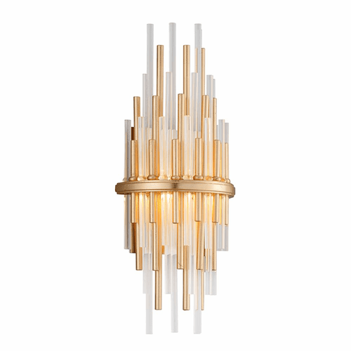 Corbett Theory 1-LT Wall Sconce Short - Gold Leaf W Polished Stainless - 238-11
