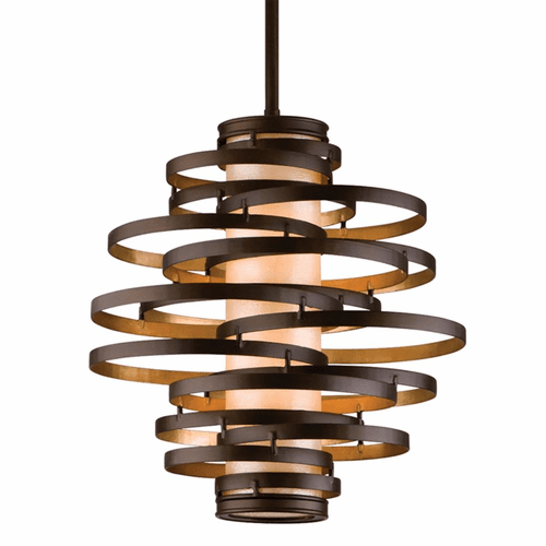 Corbett Vertigo 2-LT Small Pendant - Bronze And Gold Leaf - 113-42
