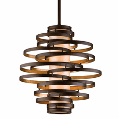 Corbett Vertigo 2-LT Small Pendant - Bronze And Gold Leaf - 113-42