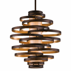 Corbett Vertigo 3-LT Medium Pendant - Bronze And Gold Leaf - 113-43