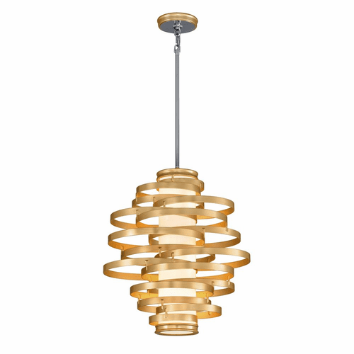 Corbett Vertigo 3-LT Medium Pendant - Gold Leaf - 225-43