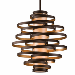 Corbett Vertigo 4-LT Large Pendant - Bronze And Gold Leaf - 113-44 Corbett Vertigo 4-LT Large Pendant - Bronze And Gold Leaf - 113-44