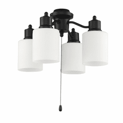 Craftmade 4 Light Universal Fan Light Kit - Flat Black - LK403107-FB-WG-LED