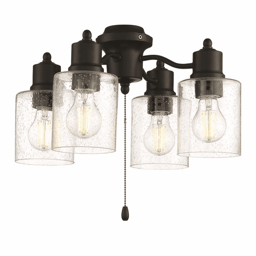Craftmade 4-LT Universal Fan Light Kit - Flat Black - LK403107-FB-LED