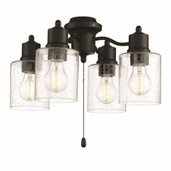 Craftmade 4-LT Universal Fan Light Kit - Flat Black - LK403107-FB-LED