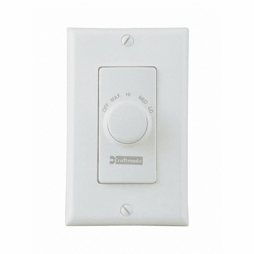 Craftmade 4 Speed Fan Wall Control w/Decorative Plate - White - CM-RTF-W