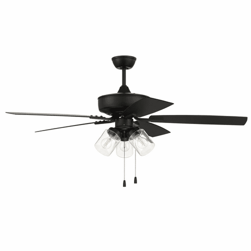 Craftmade 52" Outdoor Pro Plus Ceiling Fan w/3 Light Kit - Flat Black - OP104FB5