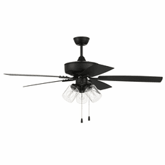 Craftmade 52" Outdoor Pro Plus Ceiling Fan w/3 Light Kit - Flat Black - OP104FB5