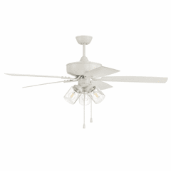 Craftmade 52" Outdoor Pro Plus Ceiling Fan w/3 Light Kit - White - OP104W5