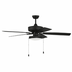 Craftmade 52" Outdoor Pro Plus Ceiling Fan w/Light Kit - Flat Black - OP119FB5