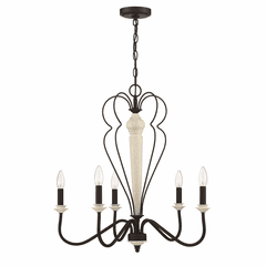 Craftmade Anna 5-LT Chandelier - Cottage White/Espresso - 52525-CWESP Craftmade Anna 5-LT Chandelier - Cottage White/Espresso - 52525-CWESP