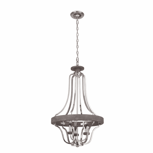 Craftmade Ashwood 3-LT Pendant - Polished Nickel/Greywood - 36543-PLNGRW