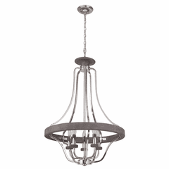 Craftmade Ashwood 5-LT Pendant - Polished Nickel/Greywood - 36545-PLNGRW