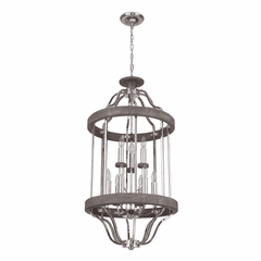 Craftmade Ashwood 9-LT Foyer Light - Polished Nickel/Greywood - 36539-PLNGRW