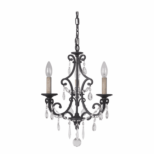 Craftmade Bentley 3-LT Chandelier - Matte Black - 38923-MBK