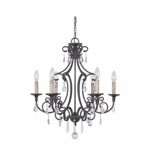Craftmade Bentley 6-LT Chandelier - Matte Black - 38926-MBK