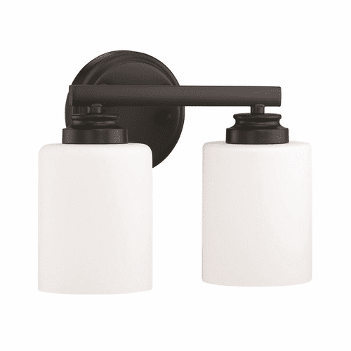 Craftmade Bolden 2-LT Bathroom Vanity - Flat Black - 50502-FB-WG