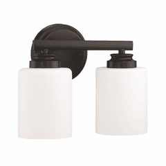 Craftmade Bolden 2-LT Bathroom Vanity - Flat Black - 50502-FB-WG