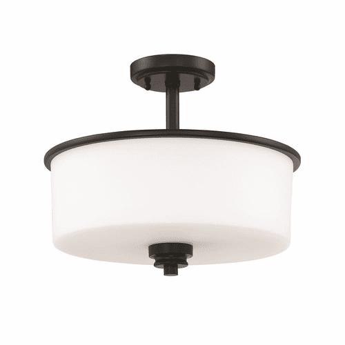 Craftmade Bolden 2-LT Semi-Flush/Pendant - Flat Black - 50552-FB-WG