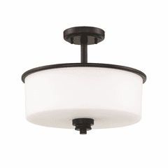 Craftmade Bolden 2-LT Semi-Flush/Pendant - Flat Black - 50552-FB-WG