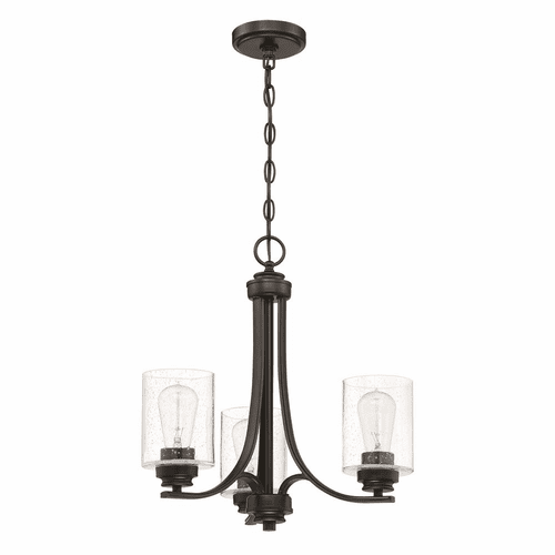 Craftmade Bolden 3-LT Chandelier - Flat Black - 50523-FB