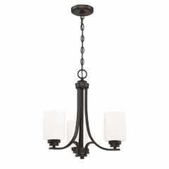 Craftmade Bolden 3-LT Chandelier - Flat Black - 50523-FB-WG
