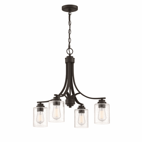 Craftmade Bolden 4-LT Chandelier - Flat Black - 50524-FB