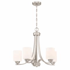 Craftmade Bolden 5-LT Chandelier - Brushed Polished Nickel - 50525-BNK-WG Craftmade Bolden 5-LT Chandelier - Brushed Polished Nickel - 50525-BNK-WG