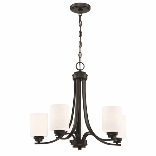 Craftmade Bolden 5-LT Chandelier - Flat Black - 50525-FB-WG