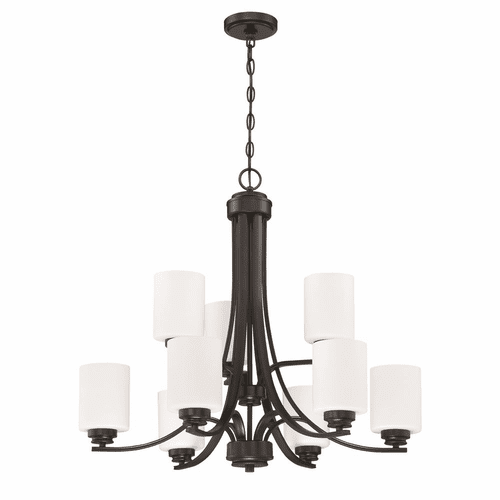 Craftmade Bolden 9-LT Chandelier - Flat Black - 50529-FB-WG