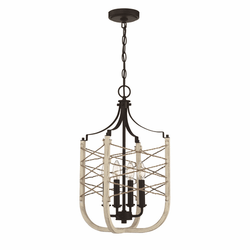 Craftmade Cavendish 4-LT Foyer Light - Cottage White/Espresso - 52334-CWESP