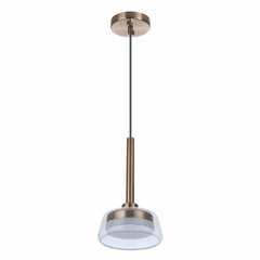 Craftmade Centric 7.5" LED Pendant - Satin Brass - 55190-SB-LED