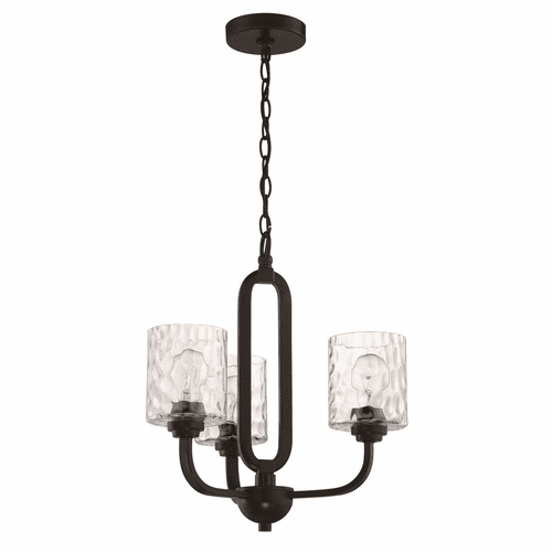 Craftmade Collins 3-LT Chandelier - Flat Black - 54223-FB