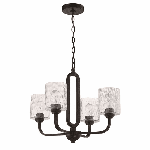 Craftmade Collins 4-LT Chandelier - Flat Black - 54224-FB