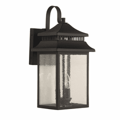 Craftmade Crossbend Large 2-LT Outdoor Lantern - Textured Matte Black - ZA3124-TB Craftmade Crossbend Large 2-LT Outdoor Lantern - Textured Matte Black - ZA3124-TB