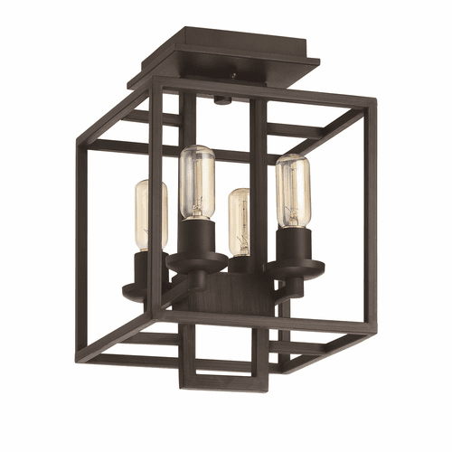 Craftmade Cubic 4-LT Semi Flush - Aged Bronze Brushed - 41554-ABZ