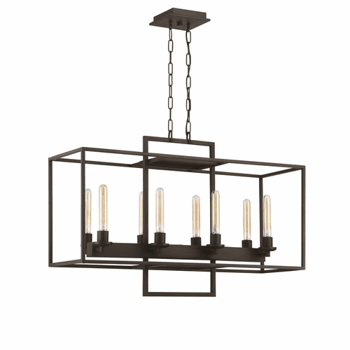 Craftmade Cubic 8-LT Linear Chandelier - Aged Bronze Brushed - 41528-ABZ
